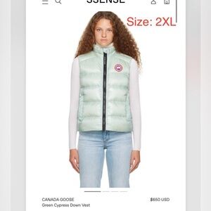 Canada Goode Green Cypress Down Vest